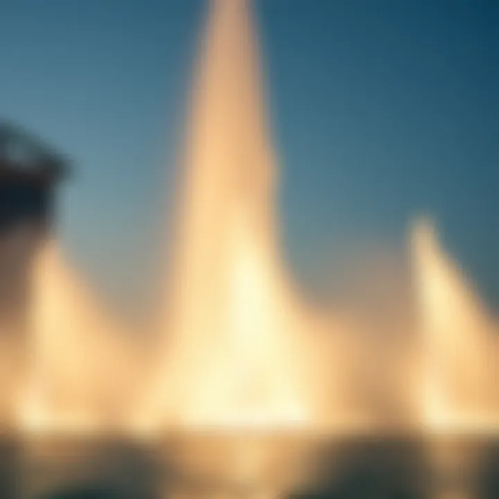 Afternoon Performance of Burj Fountain Burj Fountain during a mesmerizing afternoon performance