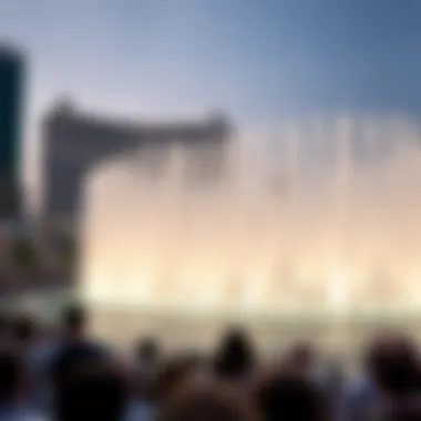 Audience Enthralled by Burj Fountain Crowd enjoying the Burj Fountain show