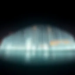 Spectacular view of the Burj Fountain at night