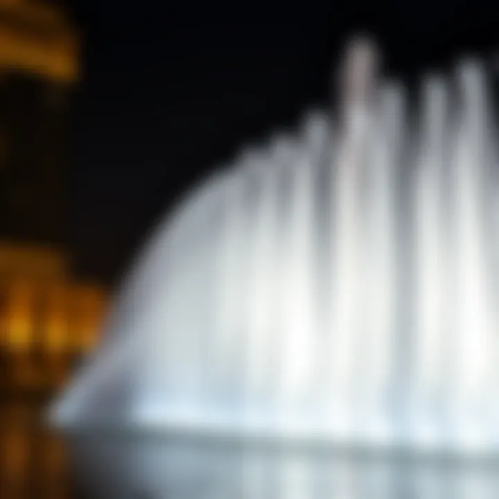 Elegant Water Jets of Burj Fountain Close-up of the Burj Fountain's elegant water jets
