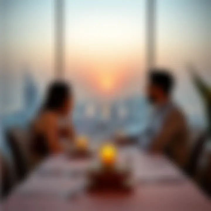 Intimate Dining with a View Intimate dining experience overlooking the Abu Dhabi skyline