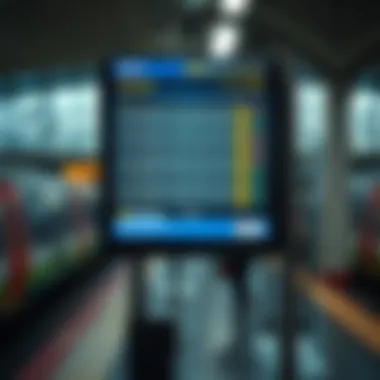 Train Schedule Information Board Train schedule display at a Dubai station