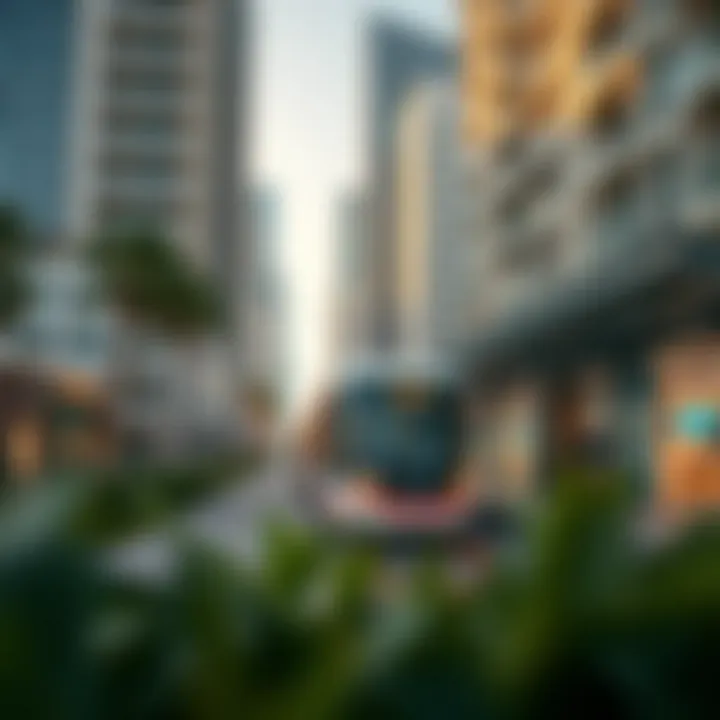 Visual representation of a tram station integrated with urban architecture