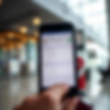 Using Mobile Devices for Visa Status Checks Close-up of a smartphone displaying a visa status query