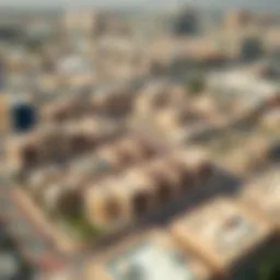 Aerial view of Al Quoz 3 showcasing its unique blend of residential and commercial architecture