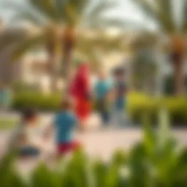 Community park in Furjan with families enjoying outdoor activities