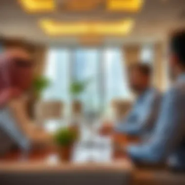 Investment Opportunities in Al Ain Hotel Apartments Business professionals discussing investment opportunities