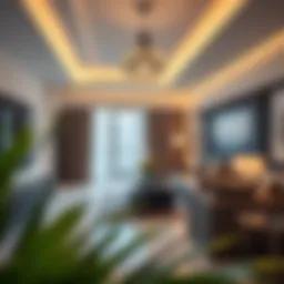 Luxurious hotel apartment interior showcasing modern design