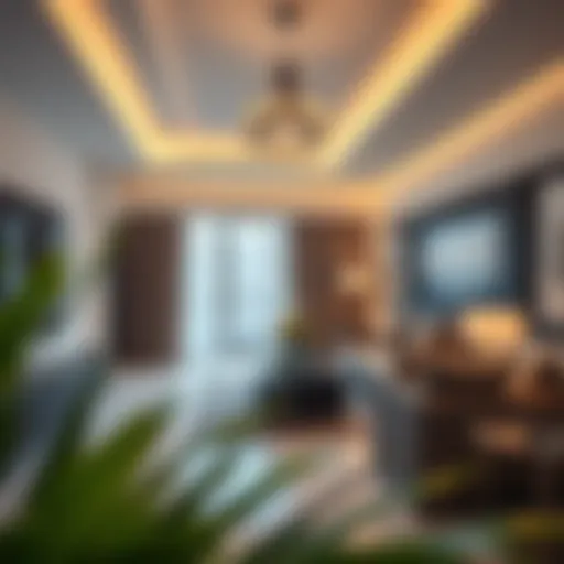 Luxurious hotel apartment interior showcasing modern design