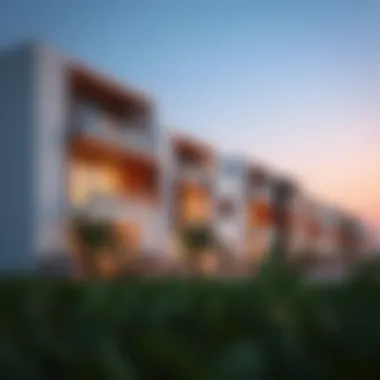 Modern residential buildings showcasing architectural diversity
