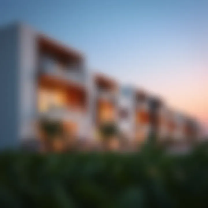 Modern residential buildings showcasing architectural diversity