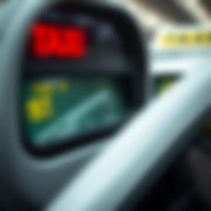 Understanding Taxi Meters in Dubai Close-up of a taxi meter displaying fares