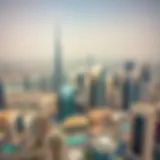 Aerial view of Dubai skyline showcasing iconic architecture