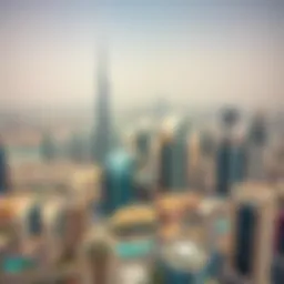 Aerial view of Dubai skyline showcasing iconic architecture