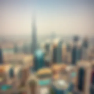 Aerial view of Dubai skyline showcasing iconic architecture