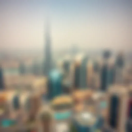 Aerial view of Dubai skyline showcasing iconic architecture