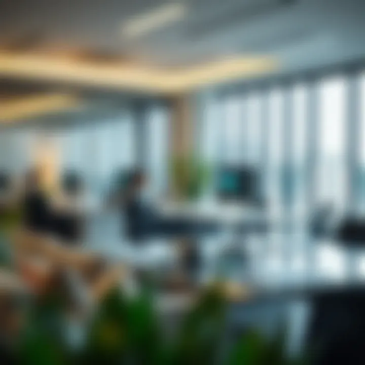 A modern real estate office with digital tools