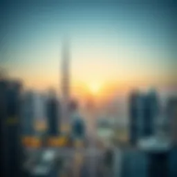 Aerial view of Dubai skyline showcasing iconic architecture