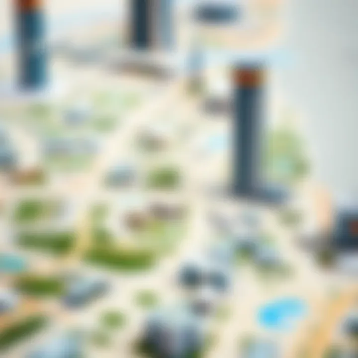 Key Neighborhoods for Real Estate Investment in Dubai Map highlighting key neighborhoods in Dubai for real estate investment