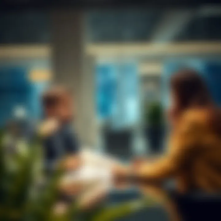 A financial advisor discussing mortgage options with clients