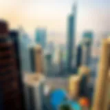 Dubai's Iconic Skyline Aerial view of Dubai's skyline showcasing high-rise buildings
