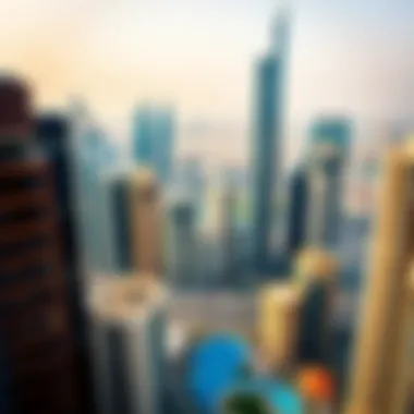 Dubai's Iconic Skyline Aerial view of Dubai's skyline showcasing high-rise buildings