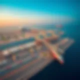 Strategic Location of Wasl Port Aerial view of Wasl Port showcasing its strategic location in Dubai