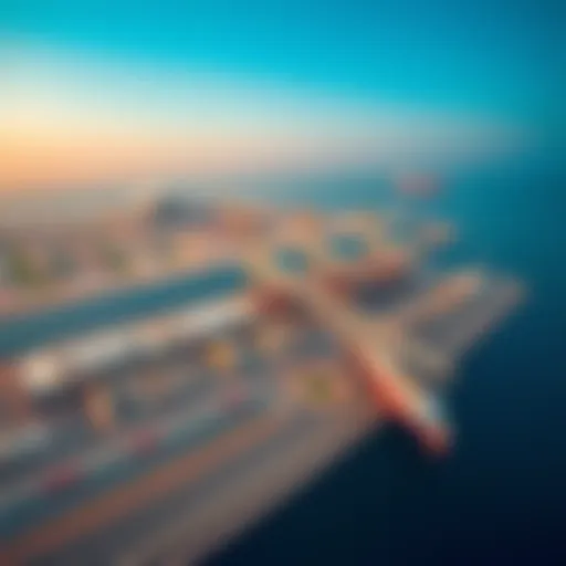 Strategic Location of Wasl Port Aerial view of Wasl Port showcasing its strategic location in Dubai