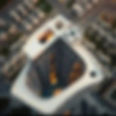 Architectural Marvel of Wind Tower 2 Aerial view of Wind Tower 2 showcasing its unique architectural design