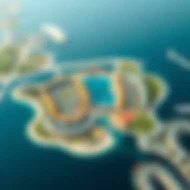 Yas Island Master Plan Overview Map layout of Yas Island master plan highlighting key zones